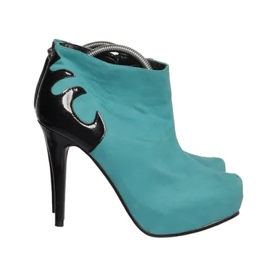 Heeled boots (Turquoise, Black) from Vox Shoes Leather
