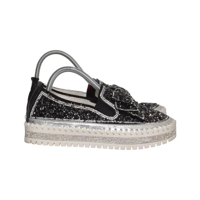 Loafers (Black, Silver) from Muguan