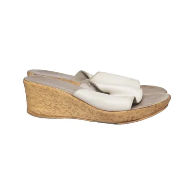Chaussure compensées (Blanc, Beige) de Principessa Cuir