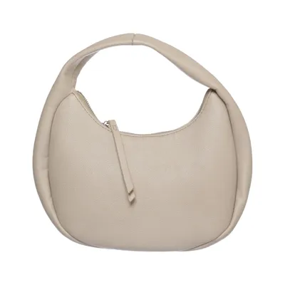 Handbag (Beige) from Glitter Polyester, Polyurethane