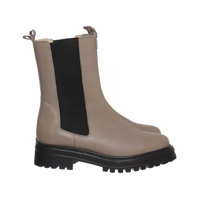 Bottines Chelsea (Beige, Noir) de La Shoe Cuir