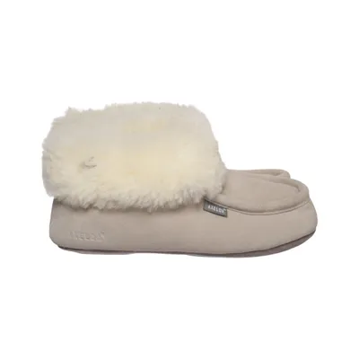 Slippers (Beige, White) from Axelda Leather, Wool