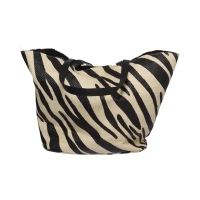 Strandtaske (Beige, Sort) fra ICA Polyester