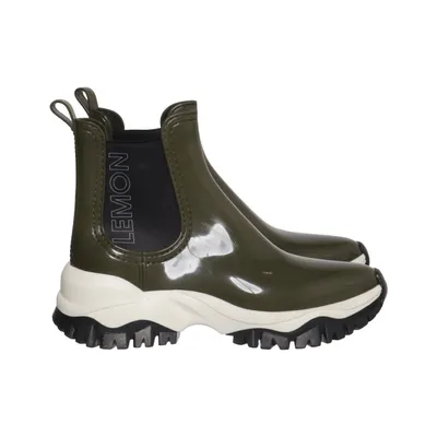 Kurze Gummistiefel (Grün, Weiß, Schwarz) von Lemon Jelly Leder