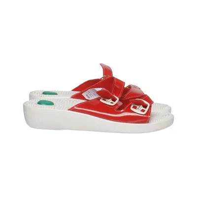 Massage slippers (Red, White) from Antishock Leather