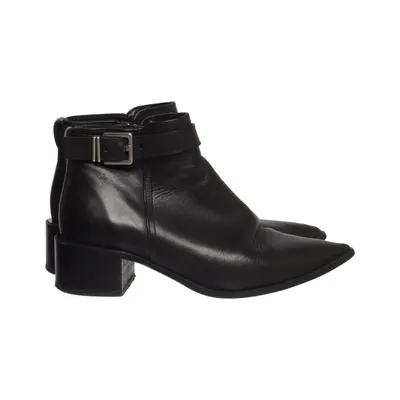 Enkellaarzen (Zwart) van Massimo Dutti Leer