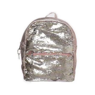 Backpack (Pink, Silver) from Lindex Polyester, Polyurethane
