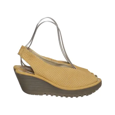 Chaussure compensées (Jaune) de Fly London Cuir
