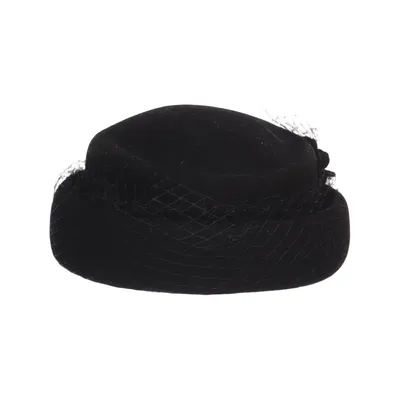 Pillbox hat (Black) Wool