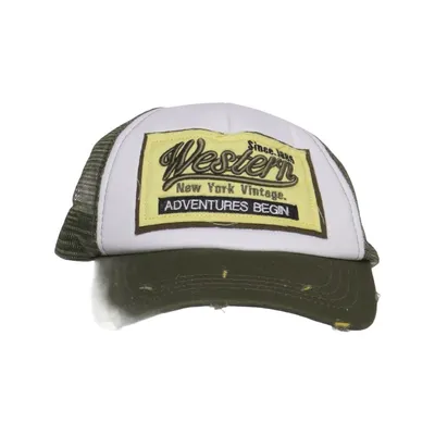 Truckerkeps (Grön, Vit, Gul) från Western Bomull, Polyester