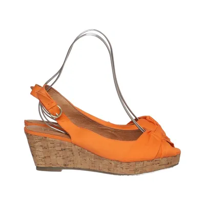 Chaussure compensées (Orange) de Buffalo Girl Cuir