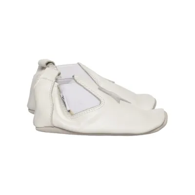 Baby booties (White, Silver) from Bambino Leather