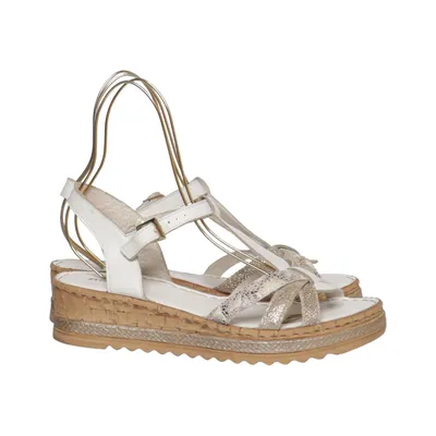 Wedges (White, Gold) from Aerosoles Leather