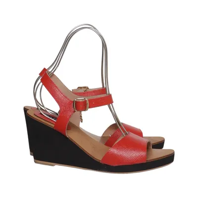 Chaussure compensées (Rouge, Noir) de Cuplé Cuir