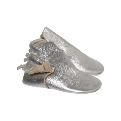 Baby booties (Silver) from Baby Mocs Leather
