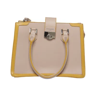 Handbag (Beige, Yellow) from David Jones Polyurethane