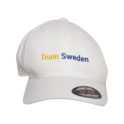 Casquette de baseball (Blanc) de Yupoong Coton, Élasthane, Polyester