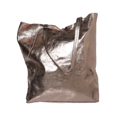 Handtas (Zilver) van Borse in Pelle Leer