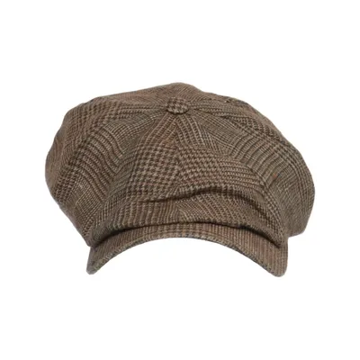 Newsboy hat (Brun, Flerfarvet) fra Wigéns Linned, Silke