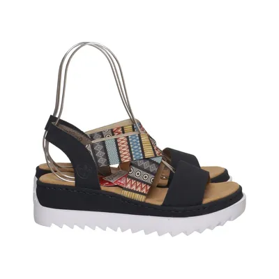 Sandals (Black, Multicolored) from Rieker Polyurethane