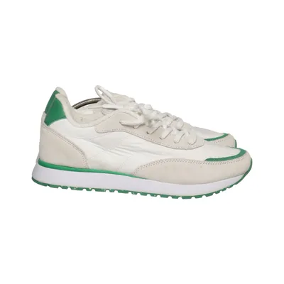 Baskets (Blanc, Gris, Vert) de Woden Cuir