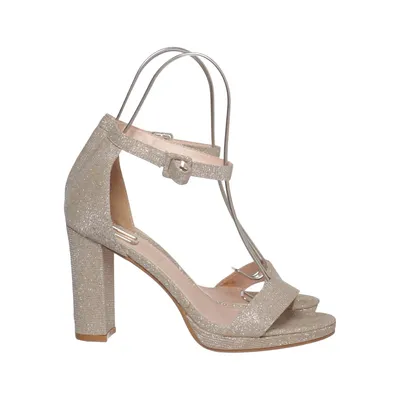 Sandales à talons hauts (Or) de Lucky Shoes Cuir