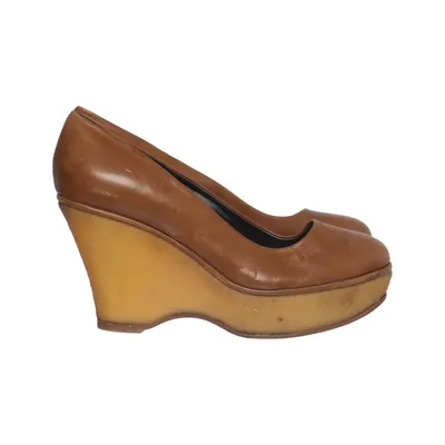 Sleehakken (Plateau Keilabsatz ) van Navyboot Leer