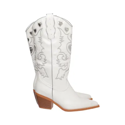 Cowboy boots (White) from Simmi