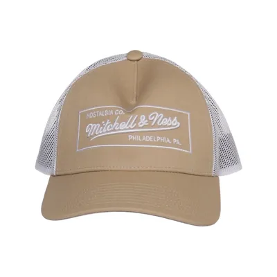 Casquette de baseball (Beige, Blanc) de Mitchell & Ness Coton, Polyester