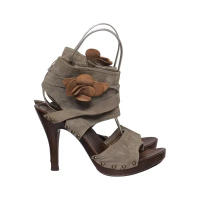 High heel sandals (Gray, Brown) from Sommerkind Leather