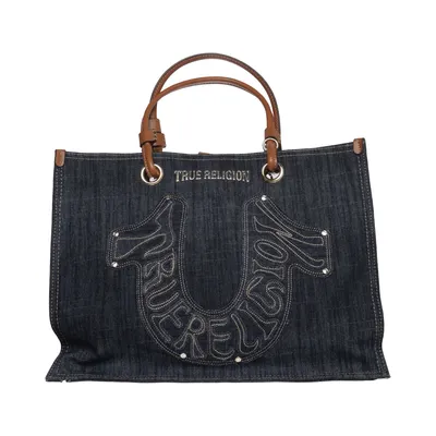 Håndtaske (Blå, Brun) fra True Religion Bomuld, Polyester