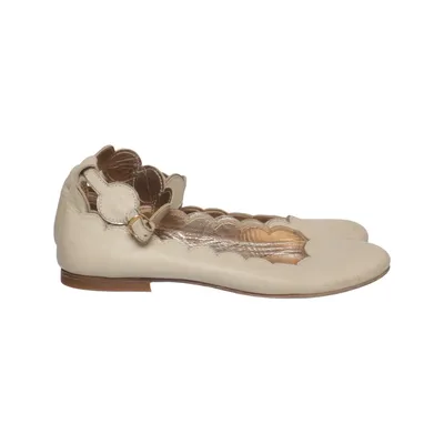 Ballet flats (Beige, Gold) from Gallucci Leather