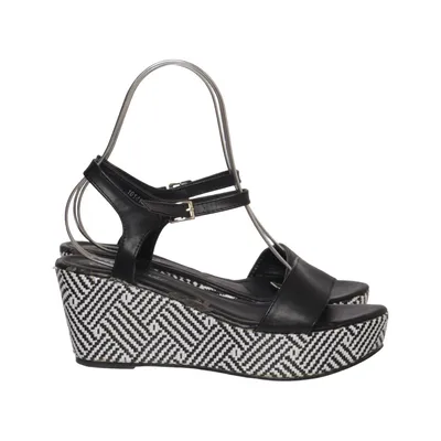 Wedges (Black, White) from Ella Cruz Leather
