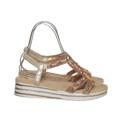 Chaussure compensées (Or, Multicolore) de Flyfor Cuir