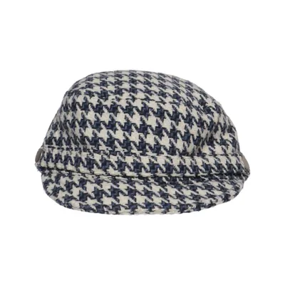 Flat cap (Black, White) from August Polyester, Wool