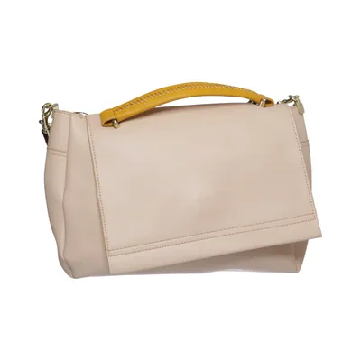 Shoulder-bag (Beige, Yellow, Brown) from Zara Basic Collection Polyurethane