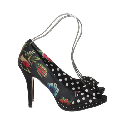 High heel sandals (Black, Multicolored) from Iron Fist Cotton, Polyurethane