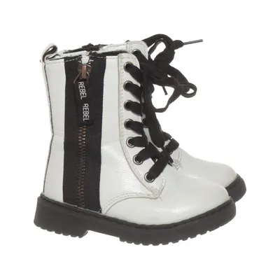 Bottes à lacets (Blanc, Noir) de Rebel