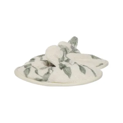Slippers (White, Green) from Garbo & Friends Cotton