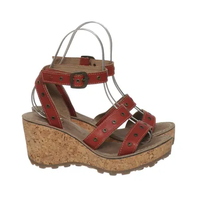 Wedges (Red, Brown) from Fly London Leather