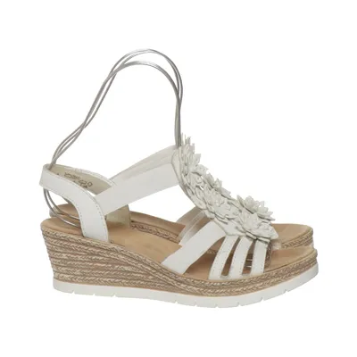 Wedges (White, Beige) from Rieker Leather