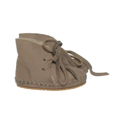 Baby slofjes (Bruin) van Donsje Leer, Wol