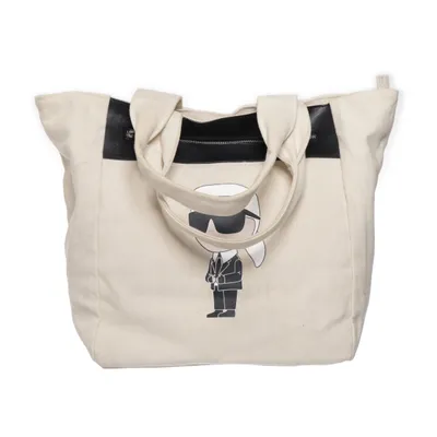 Stofpose (Beige, Sort) fra Karl Lagerfeld Polyurethan, Genanvendt bomuld
