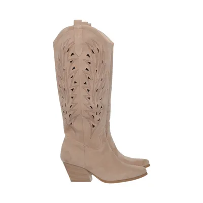 Bottes de cow-boy (Beige) de La Bottine Souriante Suédine