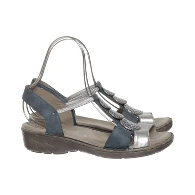 Sandals (Blue, Silver) from Jana Leather