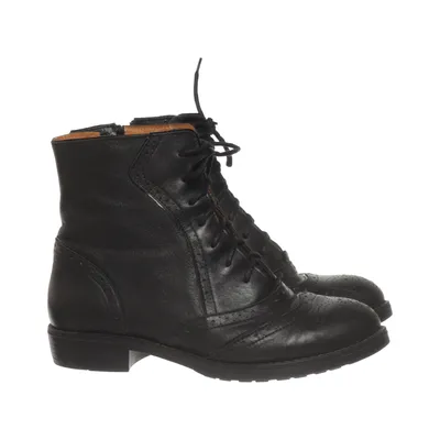Bottes à lacets (Noir) de Moss London Cuir
