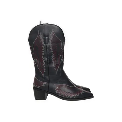 Cowboylaarzen (Zwart, Rood)