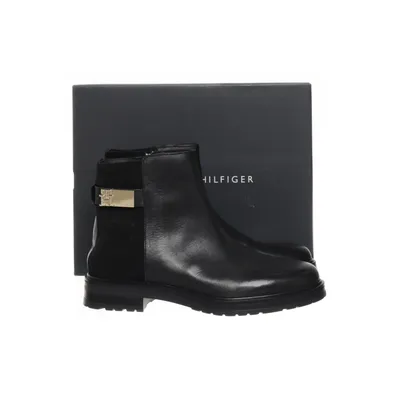 Enkellaarzen (Zwart) van Tommy Hilfiger Leer