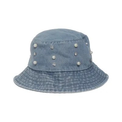 Bucket hat (Blauw) van Intrend Katoen
