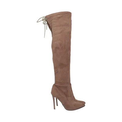 Bottes à talons (Beige) de Vices Suédine